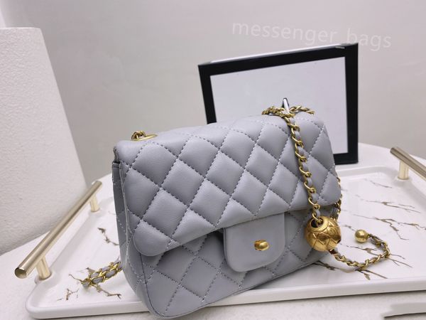 Luxusmarke WOC Crossbody Bags Mode Small Square Classic Diamond Gitter Umhängetasche Frauen Lederdesigner Little Golden Ball Messenger Bags