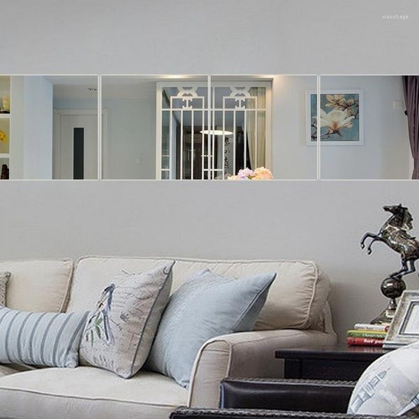 Spiegel 2022 9 Stück quadratische Spiegelfliesen Wandaufkleber Aufkleber Acryl Selbstklebende Aufkleber Home Wohnzimmer Dekor 15 15 cm