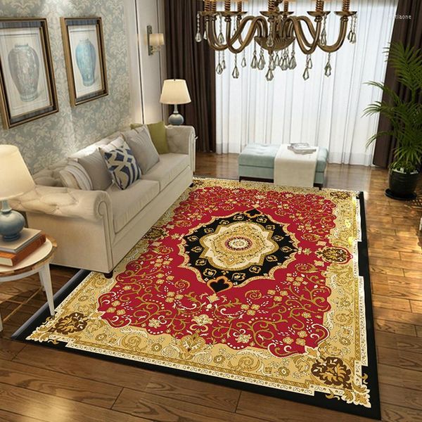 Tapetes da sala de estar de tapete de tapete de estilo persa europeias quarto de luxo de luxo de piso turco caseiro