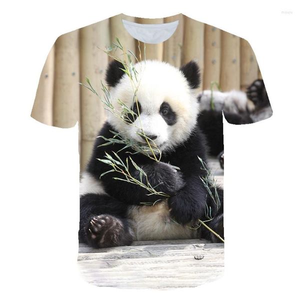 Мужская футболка для футболок для детей лето 2022 мальчики негабаритные девочки спортивная рубашка Panda 3D Print Casual с коротким рукавом o