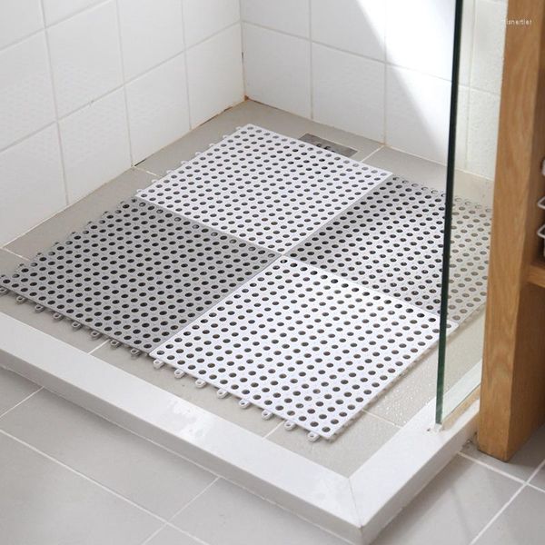 Tapetes de banho 1/6pcs sem deslizamento de banheiro tapetes de área de pvc para piso para a cozinha no chão de banho banheiro banheiro