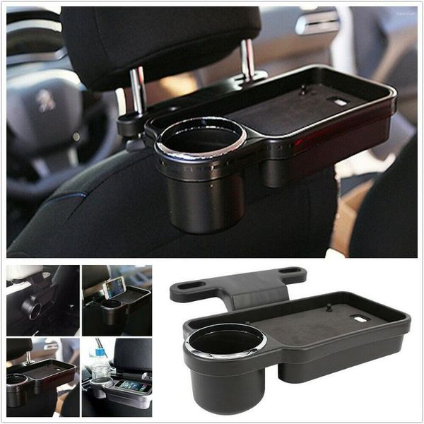 Bebida Backseat Organizer Backseat Organizador dobrável Bandeja de jantar Multifuncional Cadeira automática Back Beverage Rack Cup Stand Mesa de viagem