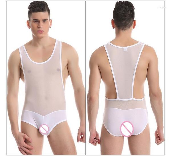 Männer Body Shapers Männer 2022 Männer Unterwäsche Nylon Enge Unterwäsche Sexy Body Ultra Dünne Trikot Männlich Casual Unitard