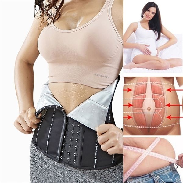 Womens Shapers Sauna Sweat Belt Sudore per perdere peso Donna Dopo il parto Vita Trainer Guaina dimagrante Donna Pancia piatta Cintura brucia grassi Corsetto 220929