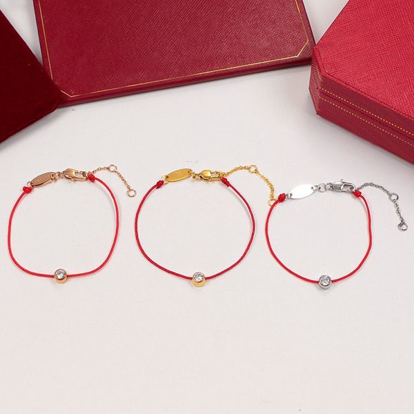 Braccialetti da tennis di alta qualità in acciaio inossidabile di design a Roma, colore, corda, lucchetto, beneficenza, filo rosso, braccialetto Redline, catene, corde, gioielli di moda, regali per feste da donna