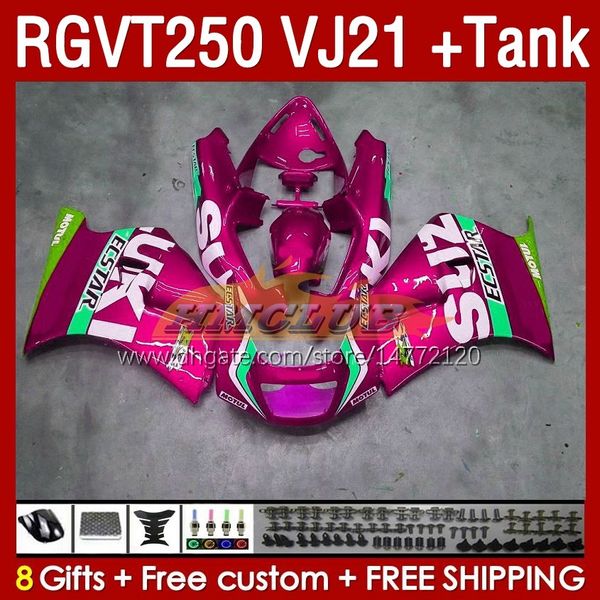 Tanque rosa Kit de atendimento brilhante para Suzuki SAPC RGVT250 RGV-250CC 1988-1989 Bodys 159NO.148 RGV-250 RGV250 VJ21 RGVT-250 1988 1989 RGVT RGV 250C 250 CC 88 89