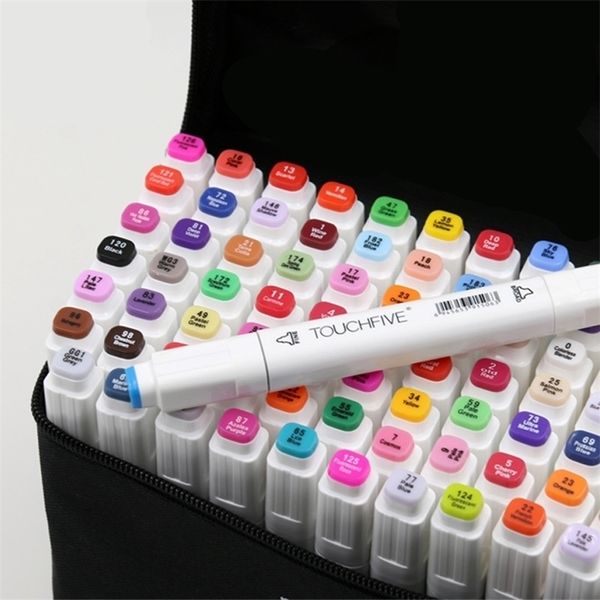 Marker 30406080Colors Dual Head Art Pen Oily Alcoholic Sketch Marker Brush Supplies für Animation Manga Draw 220929