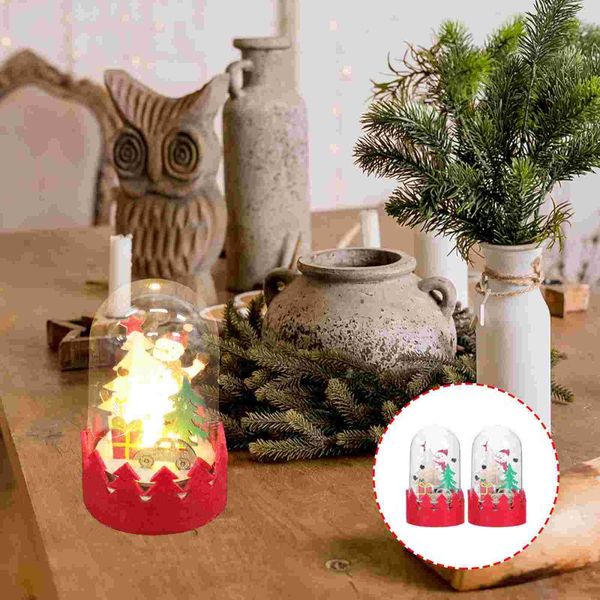 Tiras 2pcs Capa de lâmpada interessante decors adornos de Natal, presentes de decoração de mesa brilhantes