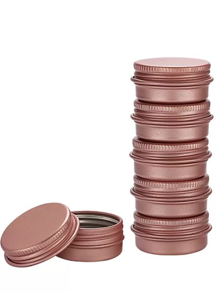 Garrafas de embalagem Mini Mini Rose Gold Alum￭nio Jarra de Jarra de Jarra Maquiagem Lip Lip Lip Gloss vazio Cosm￩tico latas de metal recipientes