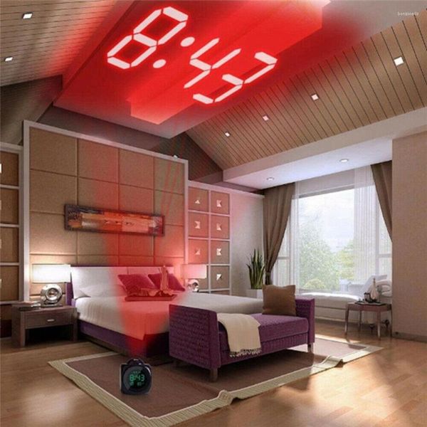 Tischuhren Wecker Projektor LCD Digital Snooze Display Hintergrundbeleuchtung LED Home Timer Dekor