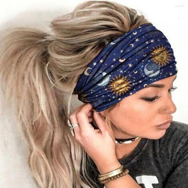 Bandanas Damen Druck Yoga Sport Breite Modelle Haarband Waschen Gesicht mit dem Stirnband