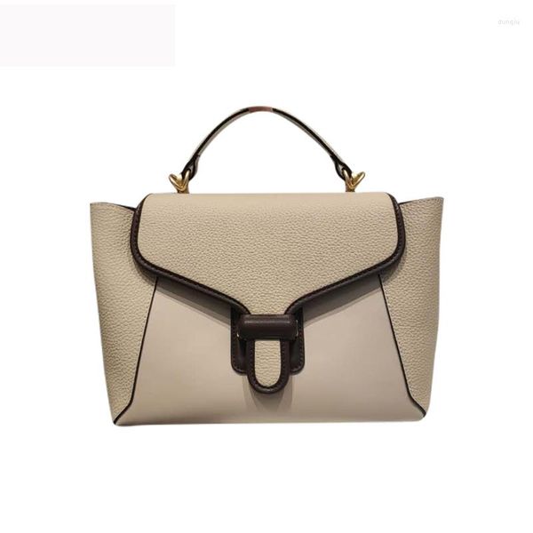 Abendtaschen 2022 Brand Design Retro Euro -Stil Frauen Handtasche Kuhlattenleder Hit Color große weibliche Umhängetaschen Top -Qualität Totes