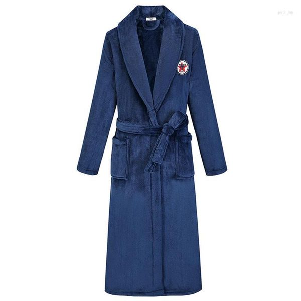 Herren-Nachtwäsche, Winter, warm, Korallen-Fleece, Kimono, Bademantel, Kleid, Herren, verdickt, weiche Flanell-Nachtwäsche, lässig, Übergröße, intime Dessous