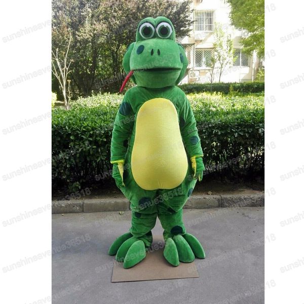 Halloween Green Frog Mascot fantasia tem tema de carnaval de carnaval para homens para homens unissex adultos roupas de fúria traje de natal de aniversário vestido de festa