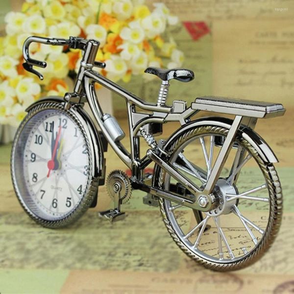 Relógios de mesa decoração de casa Retro Bicycle Alarlet Shape Numeral Creative Cool Works of Art