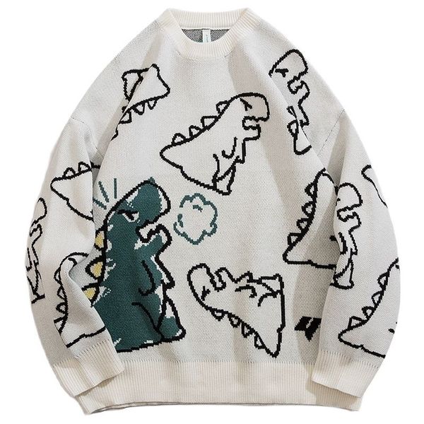 Maglioni da uomo Autunno Maglione Uomo Maglioni lavorati a maglia Anime Dinosaur Sweatercoat Moda Causale Streetwear Top Maglieria Pullover Abbigliamento Uomo 220930