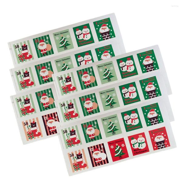 Confezioni regalo Adesivi adesivi natalizi Busta natalizia Cottura al forno Sigillatura Etichetta per etichette per cartoni animati Etichette per confezioni Decorazioni per sigilli Decalcomanie adesive