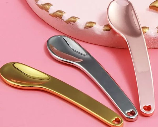 Fabrika kaşıkları kavisli kozmetik spatula kepçeleri makyaj maskesi spatulas yüz krem ​​kaşık karıştırma ve örnekleme için