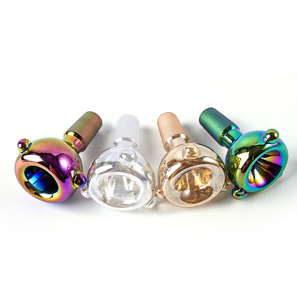 Laser Handvoll Pipe Mini Round Smoking Accessoires Pyrex Glassölbrenner mit 14 mm männlicher Gelenk Bubbler SW135