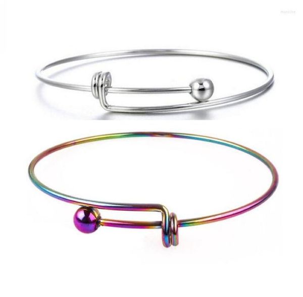 Bangle 24028 Bracciale con ciondoli vuoti espandibili in acciaio inossidabile per gioielli con ciondoli per armadietti fai-da-te 65mm