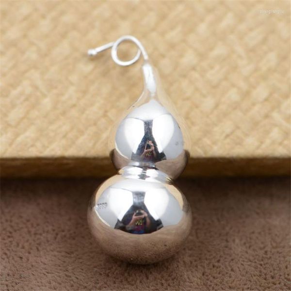 Colares de pendentes Lybuy Real 999 Sterling Silver Gourd Thai Retro Fine Jeia para homens e mulheres