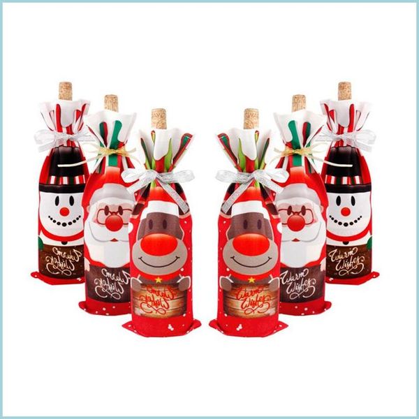 Подарочная упаковка творческая рождественская красная вина набор бутылок украшения подарок оптом доставка капли 2021 Home Garden Fest nerdsropebags500mg dhe6c