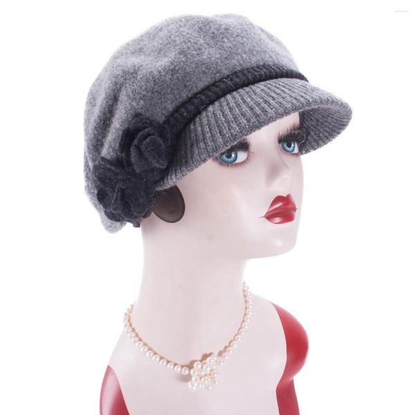 Cappellini da baseball a due usi da donna 60% lana Sboy Cabbie Cap Crochet Slouchy Baggy Visiera Cappelli A527