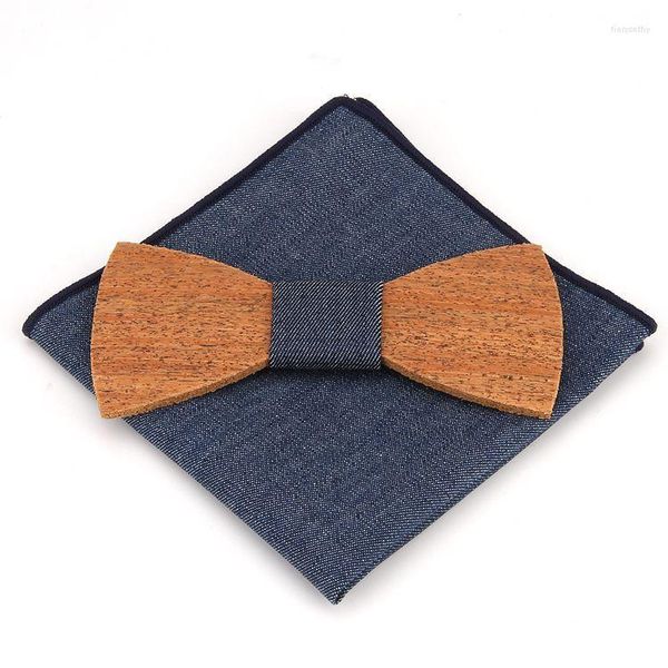 Bow Ties Vintage erkekler yaratıcı mantar ahşap kravat moda düğün rahat pockect havlu ahşap bowtie kelebek aksesuarları