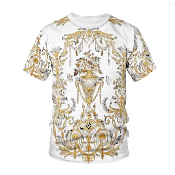 Мужские рубашки T 2022 Summer Fashion Men's Men's Bar Bar Luxury Locke Style 3D Printed Street Sportswear Opeem Top