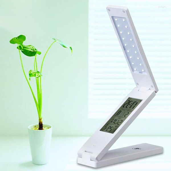 Tischlampen LED Elektronische LCD-Kalenderlampe Eingebaute Lithiumbatterie USB-Aufladung für Wohnzimmer Moderner Modestil