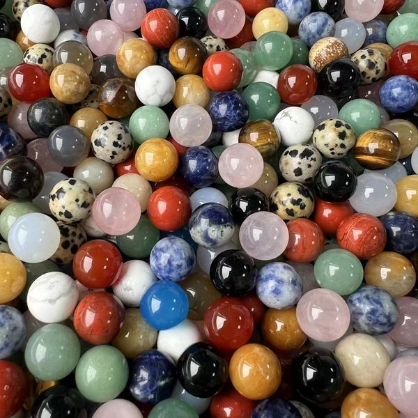 12mm Doğal Taş Gem Opal Agate Gül Kuvars Gözenek Olmayan Boncuklar Ametist DIY Kolye Bilezik Takı Hediye Partisi Dekor