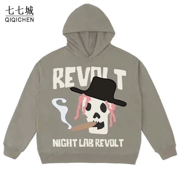 Blusas masculinas Hoodies hip hop homens fumando fumando letra de espuma de espuma de estampa de streetwear Pullovers com capuz solto harajuku casual harajuku unisex 220930