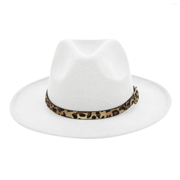 Ball Caps Cap Hat Fedora Biftle Belt Wide feminino Panamá com estrelas e listras de beisebol de leopardo