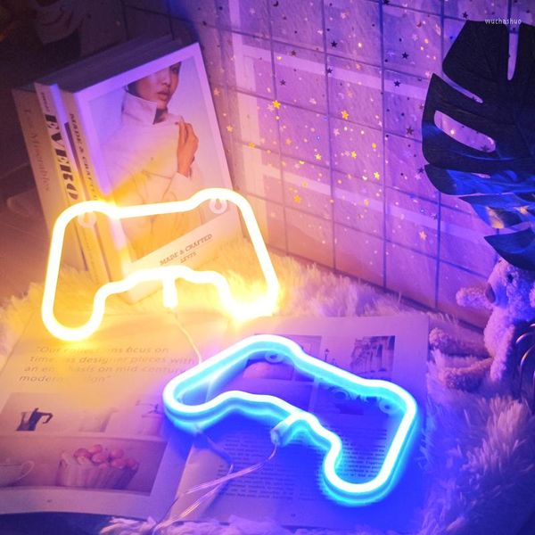 Nachtlichter, LED-Neonzeichen, Licht, Gamepad, USB-betrieben, Tischlampe für Spielzimmer, Dekoration, Party, Urlaub, Hochzeit, Zuhause, Geschenk