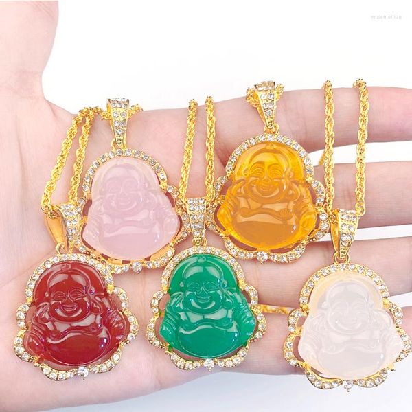 Collane con ciondolo Collana di Buddha Maitreya in cristallo stile buddista classico per uomo Donna Regalo di gioielli con amuleto religioso di moda squisita