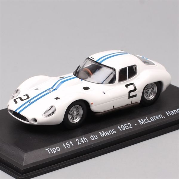 Modellino auto Classic 1/43 Scale Mini Vintage Tipo 151 24h Le Mans 1962 #2 Hangsen GP Racing Car Fonde sotto pressione Veicoli giocattolo da collezione 220930