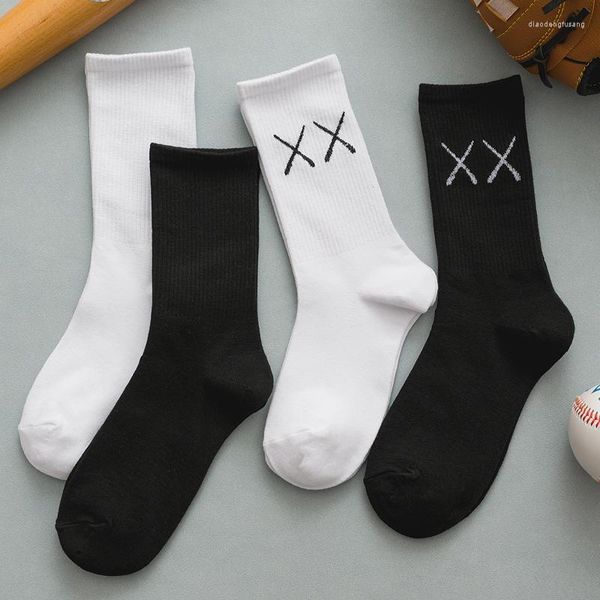 Herrensocken, modisch, für Herren, weiß, Sport, einfarbig, lässig, Streetwear für Mann, cool, sexy