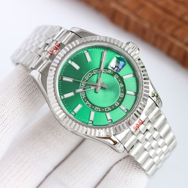 Relógio mecânico masculino relógios automáticos pulseira de borracha de aço inoxidável design clássico resistente a riscos oito cores 42mm moda relógio de pulso es