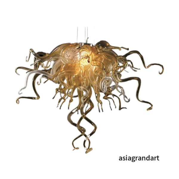 Lampadario in vetro stile Murano soffiato al 100% fatto a mano Lampade Chihuly Style LED Sorgente luminosa AC 110V 240V Lampadari per House Hotel Villa Loft KTV Bar Decorazioni per feste LR1258