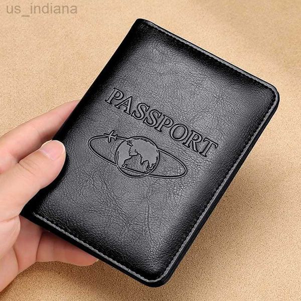 Carteras Estuche para pasaporte RFID Crazy Horse Leather Travel Pasaporte Titular Pasaporte multifuncional Estuche protector Funda de cuero para embarque L220929