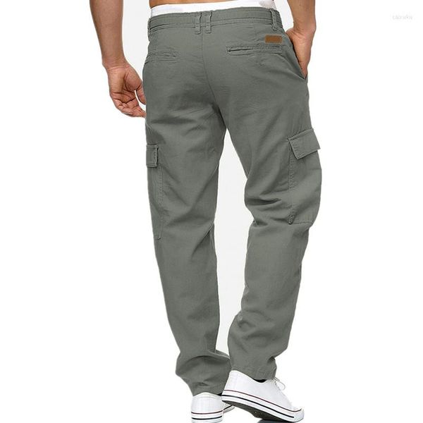 Calça masculina homens cargo cáqui 2022 harém harém harém de harém de harém masculino de cor sólida calça multicotela calça de moletom de algodão s-xxl