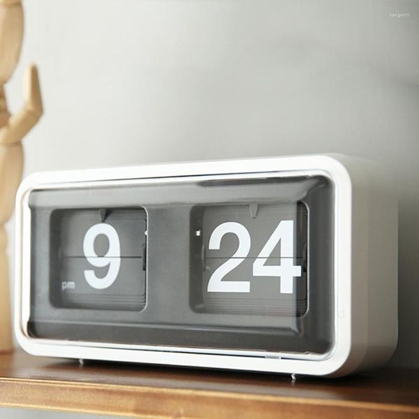 Orologi da tavolo Creative Auto Digital Flip Clock Decorazione camera da letto Classic Retro Down Modern Page Turning Desk