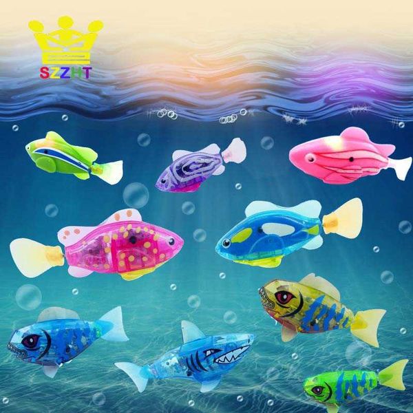 Bebek banyo oyuncakları flaş yüzme elektronik balık evcil hayvan banyo oyuncakları pille çalışan çocuklar için yüzmek çocuklar için küvet balıkçılık tankı dekorasyon hediyesi T220930