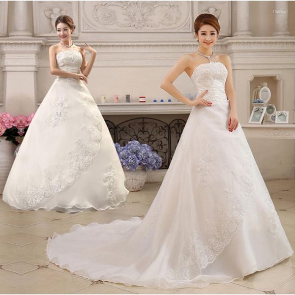 Casual Kleider 2022 Frauen Weißes Prinzessin Kleid Schulterfrei Hochzeit Spitze Ärmelloses Kostüm Vestidos Longos