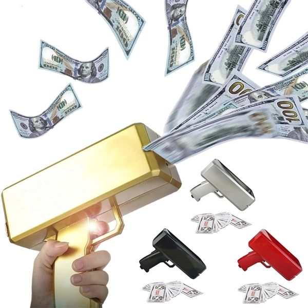 Nouveauté Jeux Tirer De L'argent Pistolet Jouet Parti Billet De Banque Pistolet Papier er Lancer Machine Drôle Jeu De Mode Cadeau Fourniture Jouets 220930