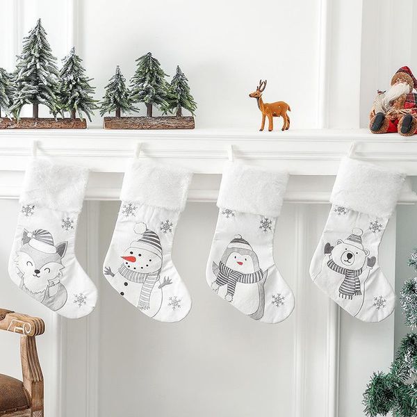 Рождественские украшения поставляют большие носки для рождественского дерева подвесная подвесная детская детская сумка для конфеты сцены rrb16026