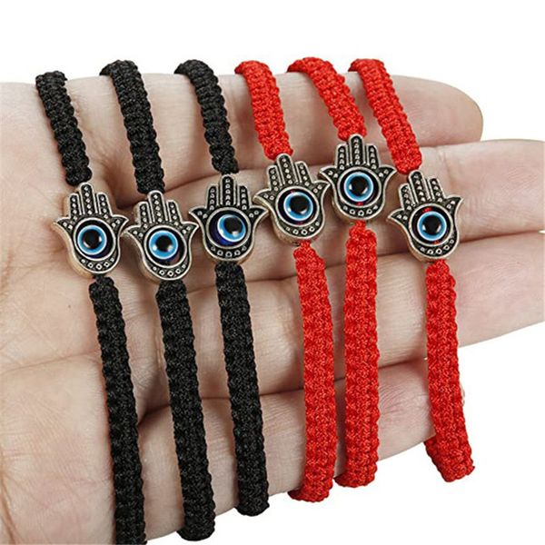 Fatima Evil Eye Bracelet Jewelry Bracelets Designer Lucky Charm Love Womens Mens Bracelet Red Black Hand Weave Casal Bangle Gift