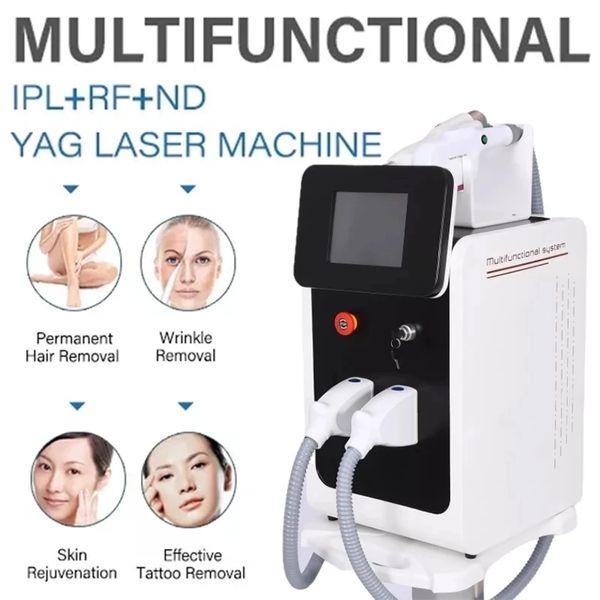 Itens de beleza Hotsale CE Autenticação Luz rejuvenescimento de rejuvenescimento portátil IPL/RF/ND 3 em 1 Máquina a laser YAG