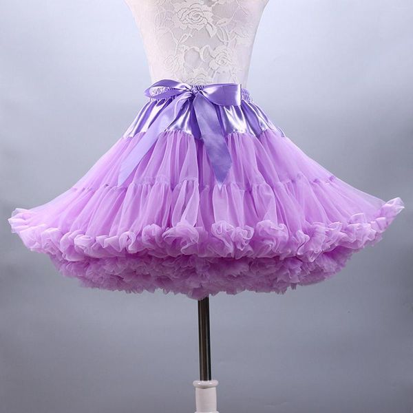 Gonne Tutu da donna Solid Fluffy Tulle Princess Ball Gown Pettiskirt Women's Ballet Party Performance For Girls