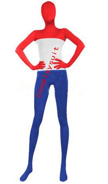 Ausgefallene Catsuit-Kostüme mit niederländischer Flagge, Ganzkörperanzug, Kleid, Zentai-Second-Skin-Anzug, Kostüm, Spandex-Overall